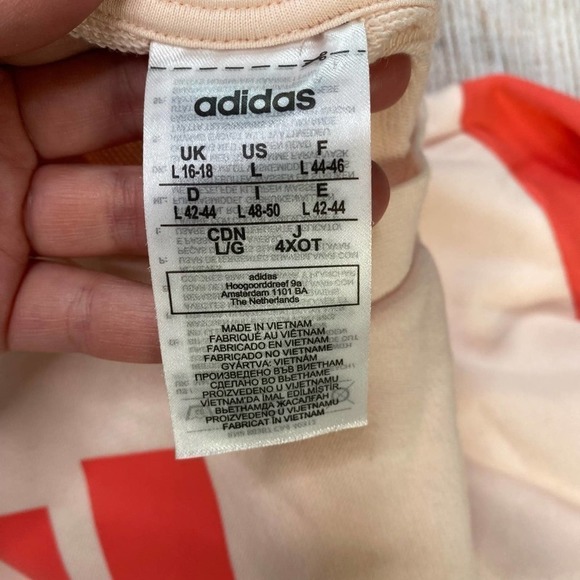 ADIDAS Pink Graphic Crewneck Pullover Sweatshirt Size Large - Picture 7 of 10